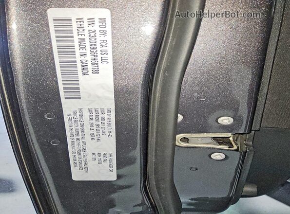 2C3CDXBG6PH687788 2023 DODGE CHARGER Угольный Вид наклейки с VIN-кодом