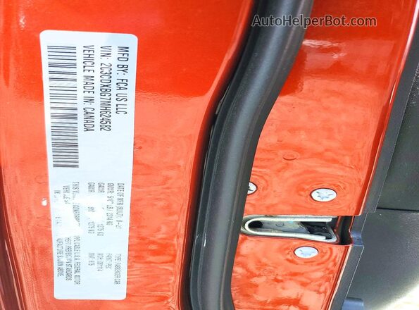 2C3CDXBG7MH624582 2021 DODGE CHARGER Orange ძრავის განყოფილების ხედი
