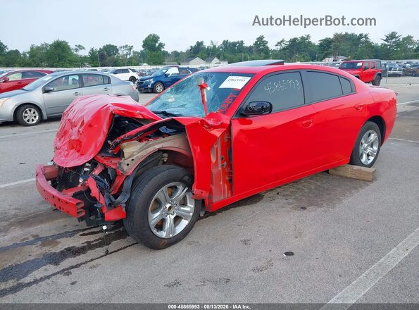 2C3CDXBG8KH728009 2019 DODGE CHARGER Red Առջևի ձախ երեք քառորդ տեսարան