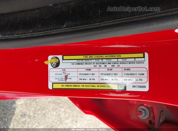 2C3CDXBG8KH728009 2019 DODGE CHARGER Red Շարժիչի բաժամունքի տեսք