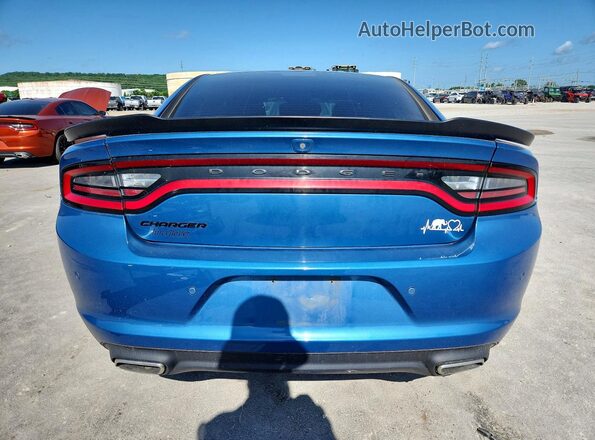 2C3CDXBG8NH162261 2022 DODGE CHARGER Blue Вид ззаду