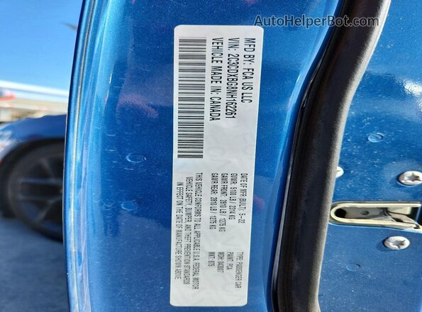 2C3CDXBG8NH162261 2022 DODGE CHARGER Blue Вид наклейки з VIN-кодом
