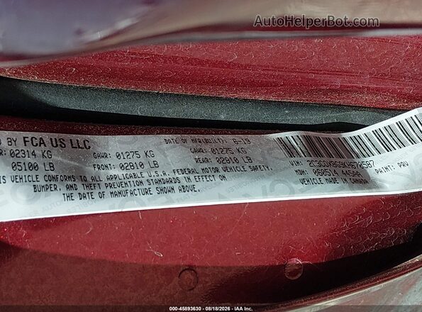 2C3CDXBG9KH670587 2019 DODGE CHARGER Бордовый Вид подкапотного пространства