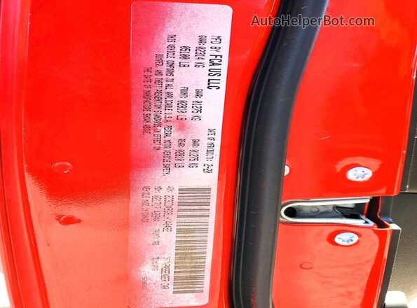 2C3CDXBG9LH140492 2020 DODGE CHARGER Red Vista de la etiqueta del VIN
