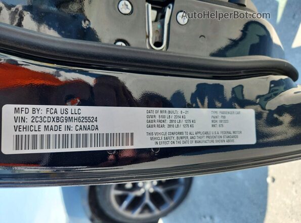 2C3CDXBG9MH625524 2021 DODGE CHARGER Black ძრავის განყოფილების ხედი