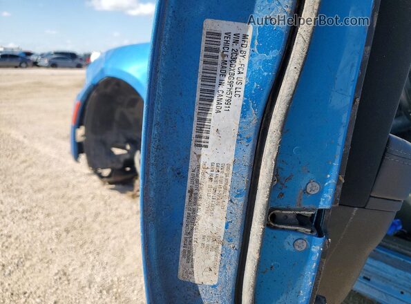 2C3CDXBG9PH579911 2023 DODGE CHARGER Blue Вид наклейки з VIN-кодом