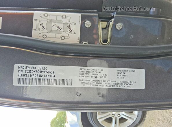 2C3CDXBG9PH659659 2023 DODGE CHARGER Gray Widok komory silnika