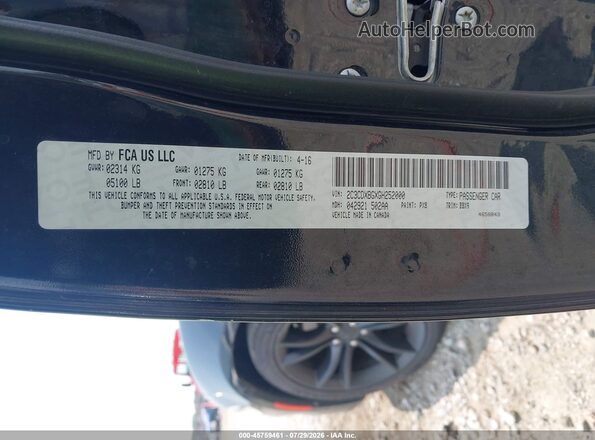 2C3CDXBGXGH252000 2016 DODGE CHARGER Black Engine compartment view