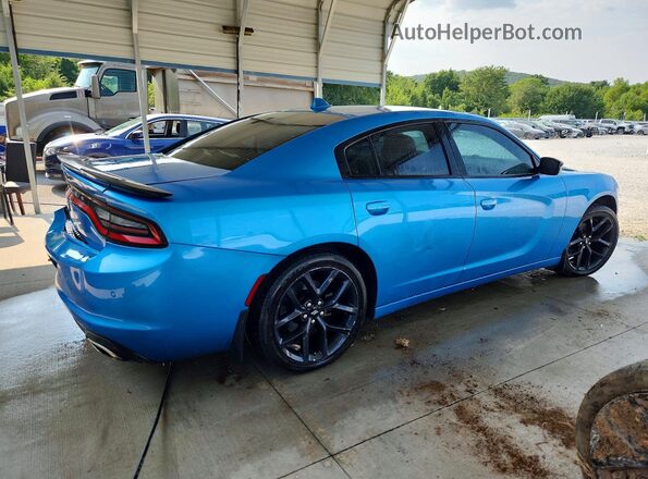 2C3CDXBGXKH522710 2019 DODGE CHARGER Синий Задняя правая четверть