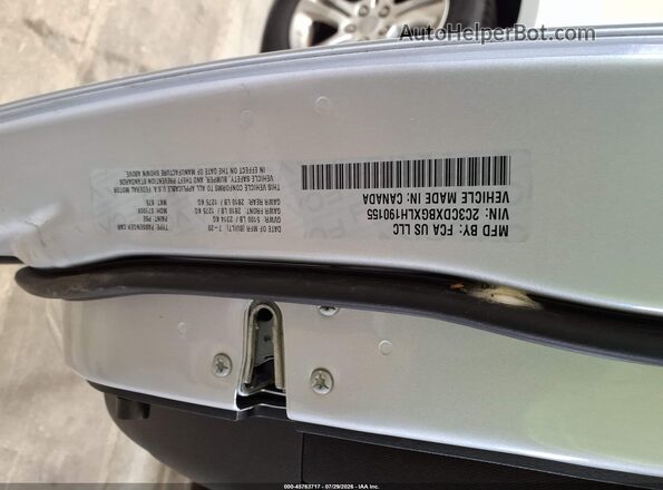 2C3CDXBGXLH190155 2020 DODGE CHARGER Серебряный Вид подкапотного пространства