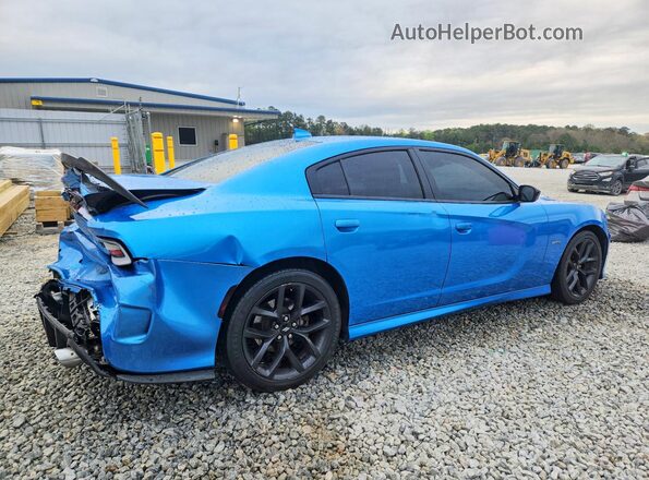 2C3CDXCT1KH510988 2019 DODGE CHARGER Blue Tył prawy