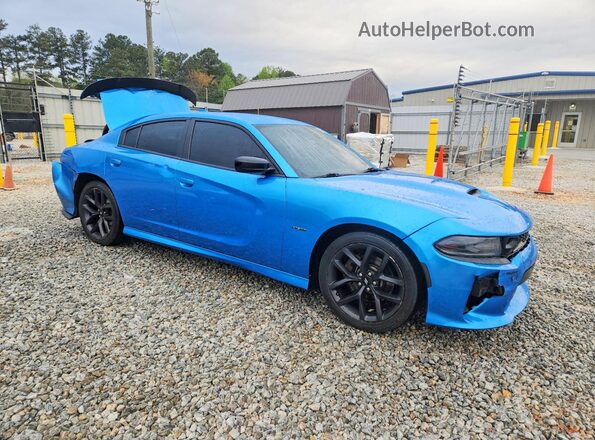 2C3CDXCT1KH510988 2019 DODGE CHARGER Blue Przód prawy