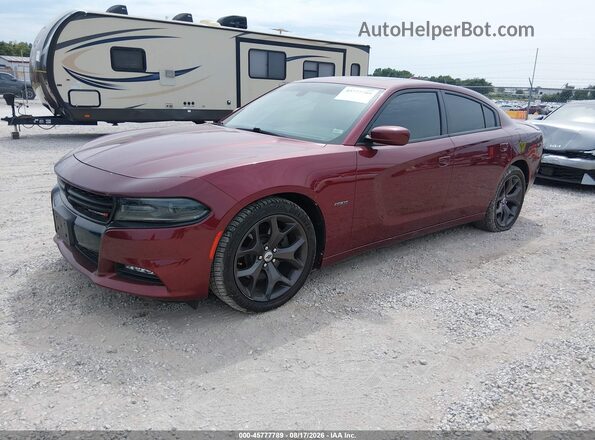 2C3CDXCT2JH134655 2018 DODGE CHARGER Темно-бордовый Передняя левая четверть