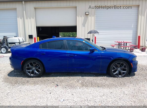 2C3CDXCT3JH303596 2018 DODGE CHARGER Blue Rear interior view