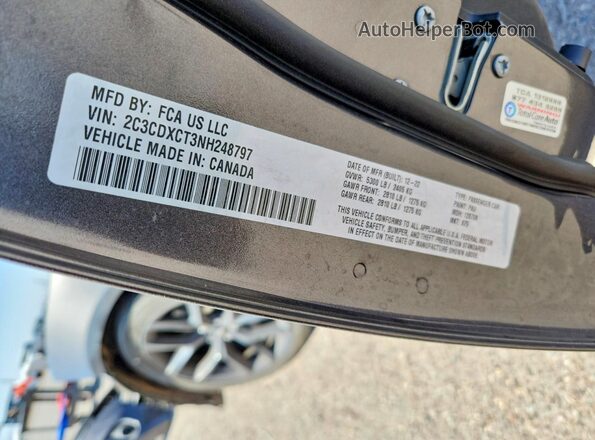 2C3CDXCT3NH248797 2022 DODGE CHARGER Gray Widok naklejki z numerem VIN