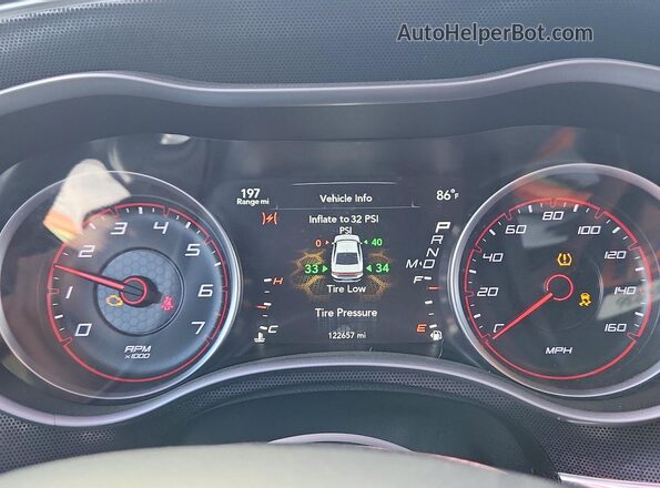 2C3CDXCT4HH634620 2017 DODGE CHARGER Red Instrument cluster view