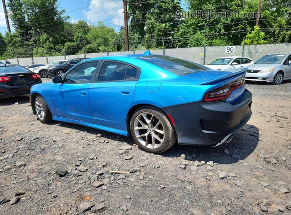 2C3CDXCT4KH662909 2019 DODGE CHARGER Blue Tył lewy