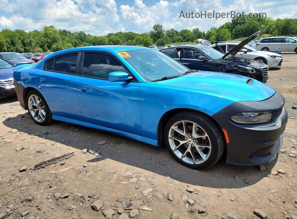 2C3CDXCT4KH662909 2019 DODGE CHARGER Blue Przód prawy
