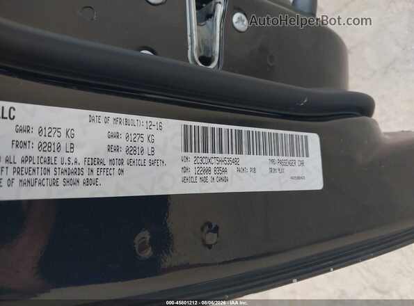 2C3CDXCT5HH535482 2017 DODGE CHARGER Black Vista del compartimento del motor