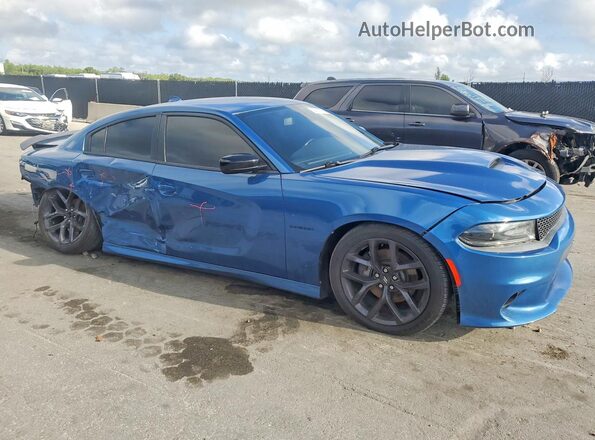 2C3CDXCT6MH507636 2021 DODGE CHARGER Blue Delantero derecho