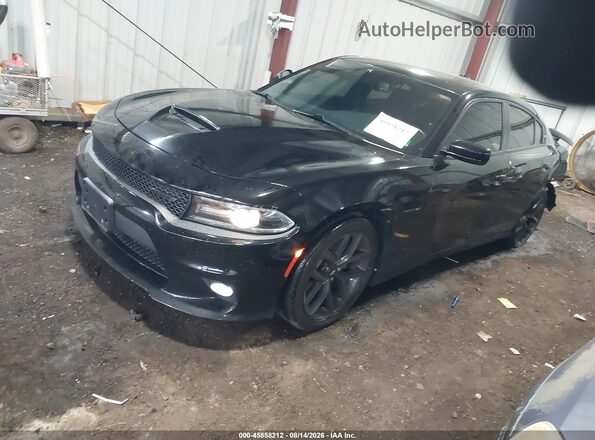 2C3CDXCT7MH503885 2021 DODGE CHARGER Black Առջևի ձախ երեք քառորդ տեսարան