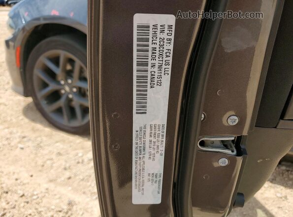 2C3CDXCT7NH115122 2022 DODGE CHARGER Gray VIN კოდის სტიკერის ხედი