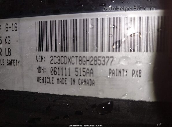 2C3CDXCT8GH285377 2016 DODGE CHARGER Black Vista del compartimento del motor