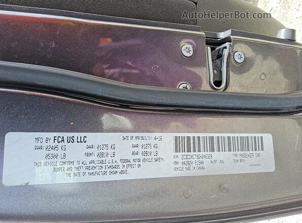 2C3CDXCT9GH246328 2016 DODGE CHARGER Gray Շարժիչի բաժամունքի տեսք