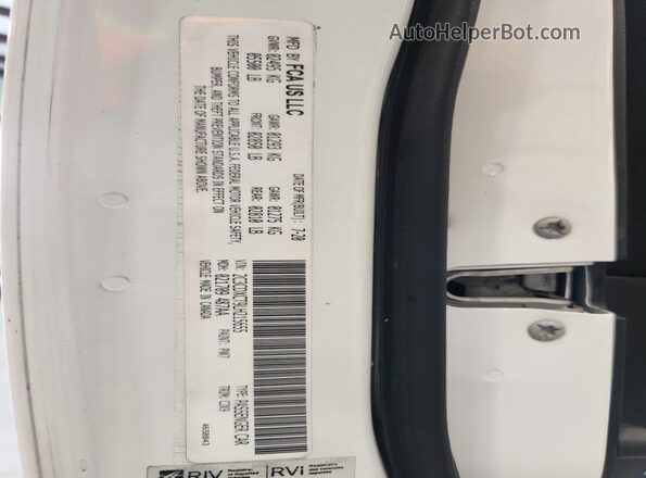 2C3CDXCT9LH215655 2020 DODGE CHARGER White Widok naklejki z numerem VIN
