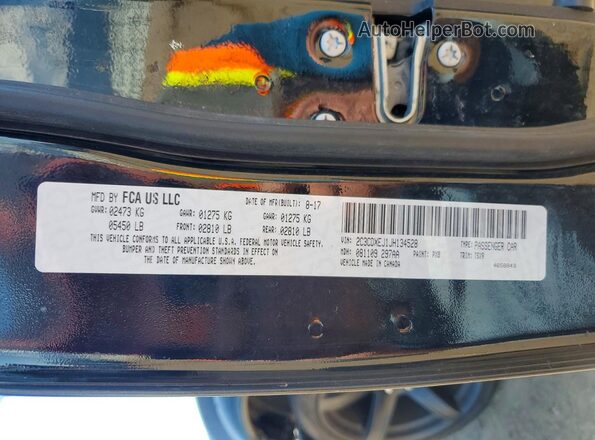 2C3CDXEJ1JH134528 2018 DODGE CHARGER Black Vista de la etiqueta del VIN