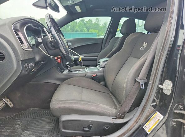 2C3CDXGJ2JH113765 2018 DODGE CHARGER Black Widok wnętrza z przodu