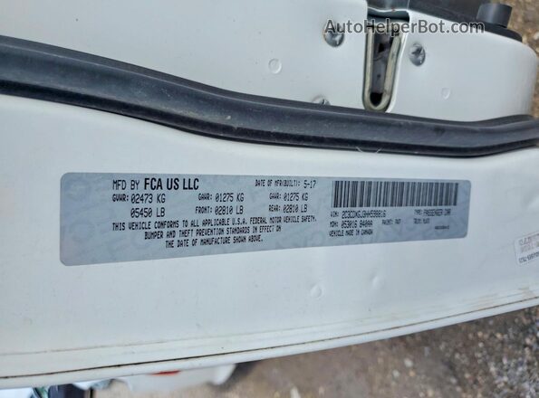 2C3CDXGJ3HH598816 2017 DODGE CHARGER White Вид підкапотного простору