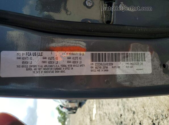 2C3CDXGJ3JH319290 2018 DODGE CHARGER Серый Вид подкапотного пространства