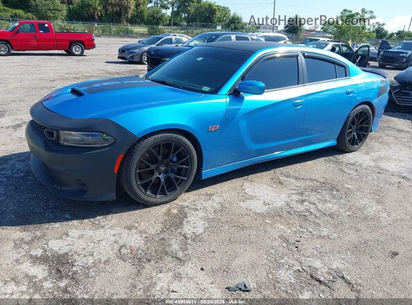 2C3CDXGJ3KH530927 2019 DODGE CHARGER Blue Przód lewy