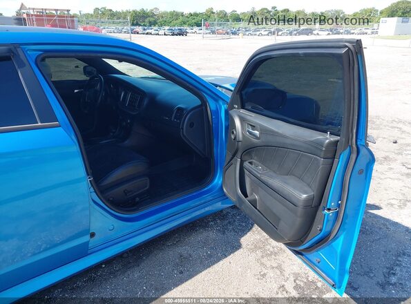 2C3CDXGJ3KH530927 2019 DODGE CHARGER Blue Widok wnętrza z przodu