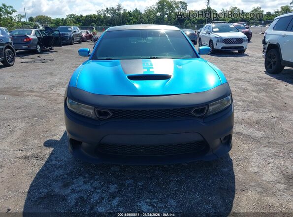 2C3CDXGJ3KH530927 2019 DODGE CHARGER Blue Widok zestawu wskaźników