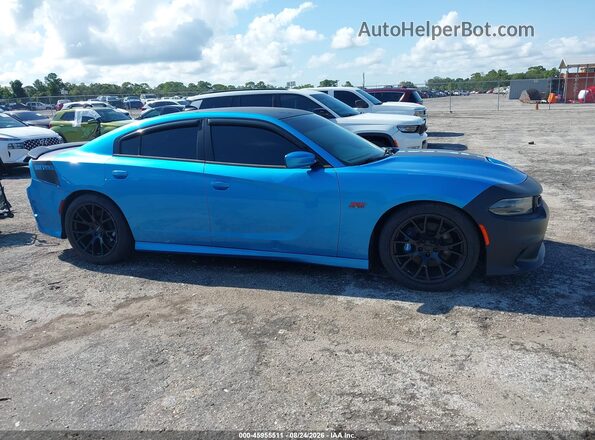2C3CDXGJ3KH530927 2019 DODGE CHARGER Blue Widok wnętrza z tyłu