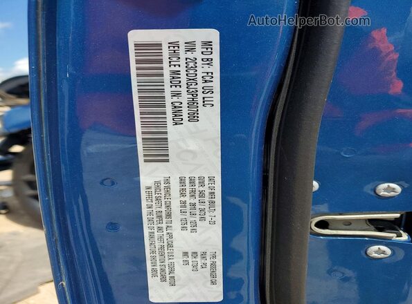 2C3CDXGJ3PH607660 2023 DODGE CHARGER Blue VIN կոդի պիտակի տեսք