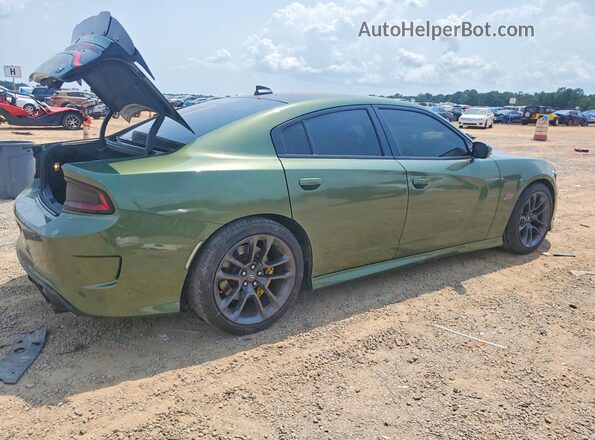 2C3CDXGJ4MH658760 2021 DODGE CHARGER Green Trasero derecho