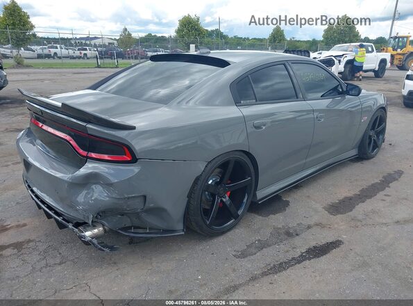 2C3CDXGJ5KH703671 2019 DODGE CHARGER Gray Trasero derecho