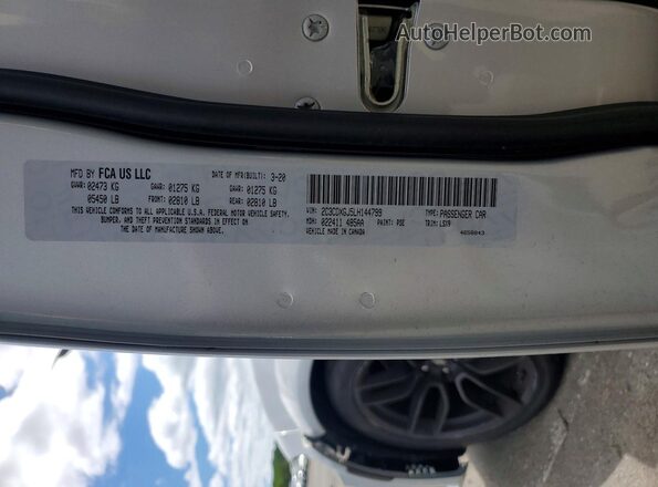 2C3CDXGJ5LH144799 2020 DODGE CHARGER Silver VIN კოდის სტიკერის ხედი