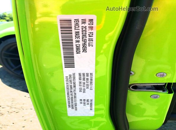 2C3CDXGJ5PH645942 2023 DODGE CHARGER Green Շարժիչի բաժամունքի տեսք
