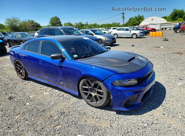 2C3CDXGJ6KH716137 2019 DODGE CHARGER Синий Передняя правая четверть