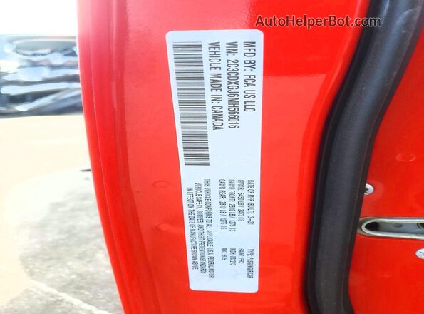 2C3CDXGJ6MH566016 2021 DODGE CHARGER Red Vista del compartimento del motor