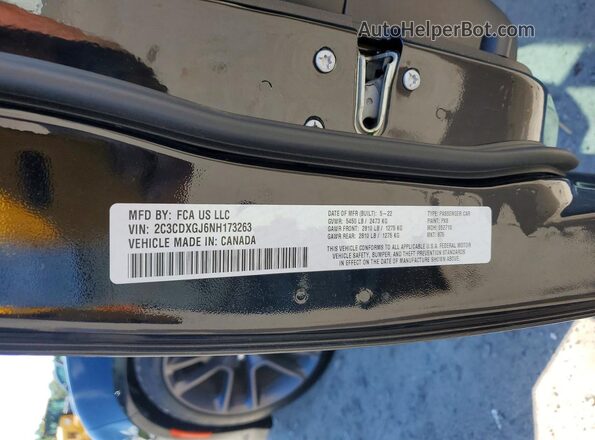 2C3CDXGJ6NH173263 2022 DODGE CHARGER Black 