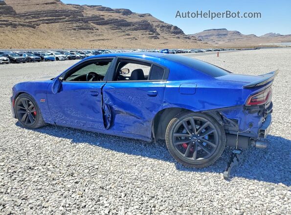 2C3CDXGJ7KH687053 2019 DODGE CHARGER Синий Задняя левая четверть