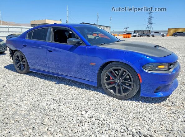 2C3CDXGJ7KH687053 2019 DODGE CHARGER Синий Передняя правая четверть