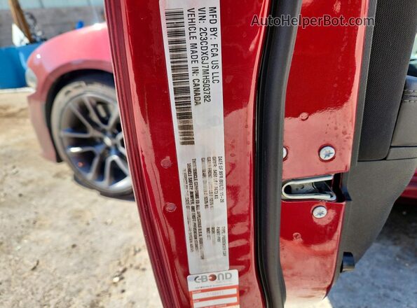 2C3CDXGJ7MH503782 2021 DODGE CHARGER Red Շարժիչի բաժամունքի տեսք