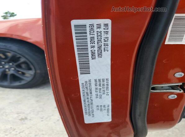 2C3CDXGJ7NH225631 2022 DODGE CHARGER Orange Вид підкапотного простору