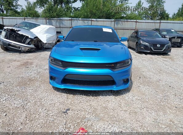 2C3CDXGJ8JH299070 2018 DODGE CHARGER Blue Вид щитка приладів